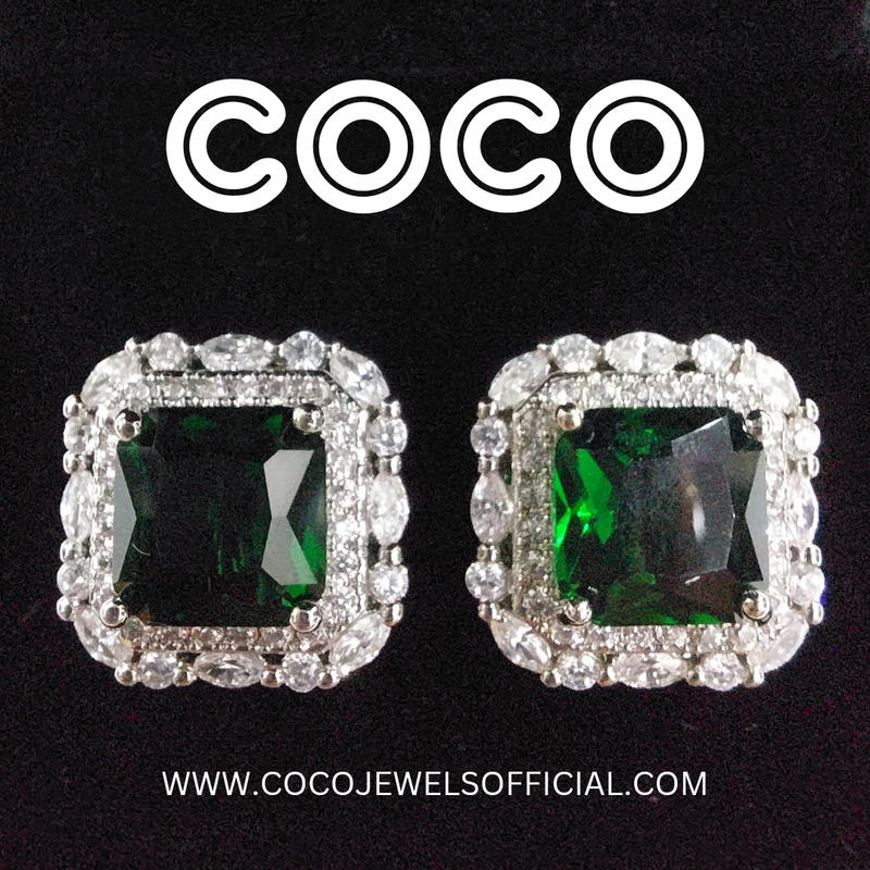 VENY STUDS - GREEN