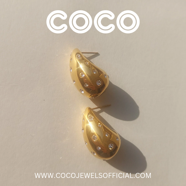 STUDDED BOTTEGA HOOPS