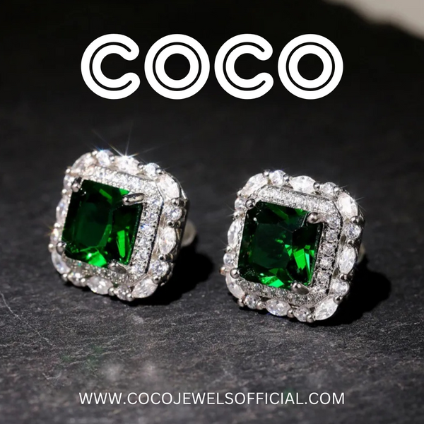VENY STUDS - GREEN