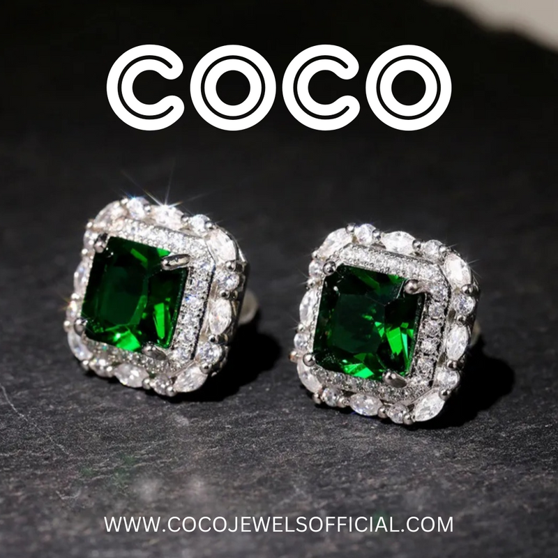 VENY STUDS - GREEN