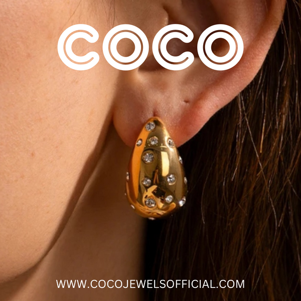 STUDDED BOTTEGA HOOPS