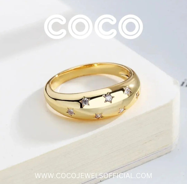 CRYSTAL STAR CHUNKY RING